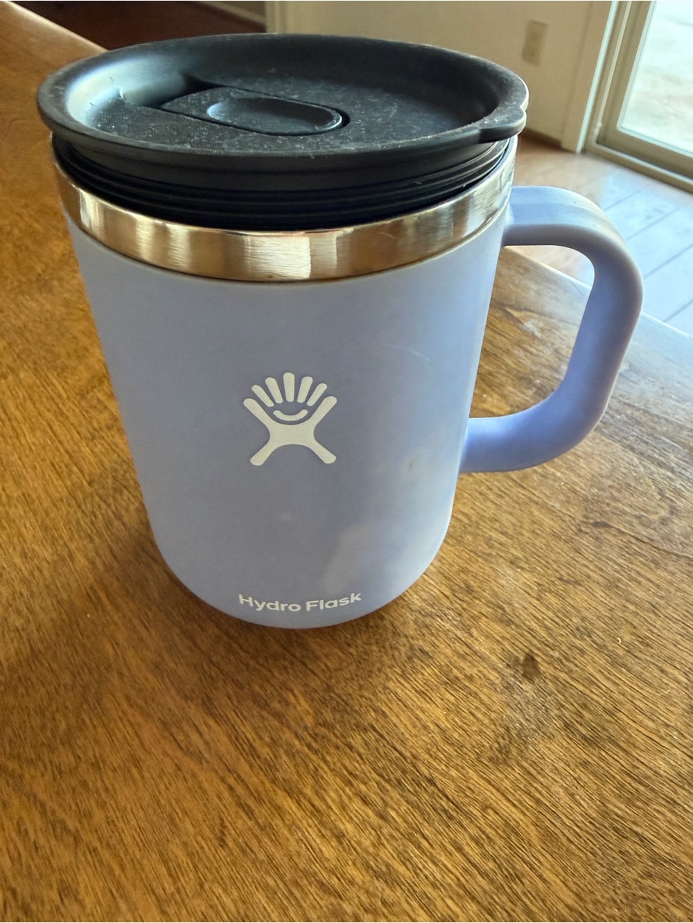 Hydro Flask Lavender Blue Travel Mug with Black Lid